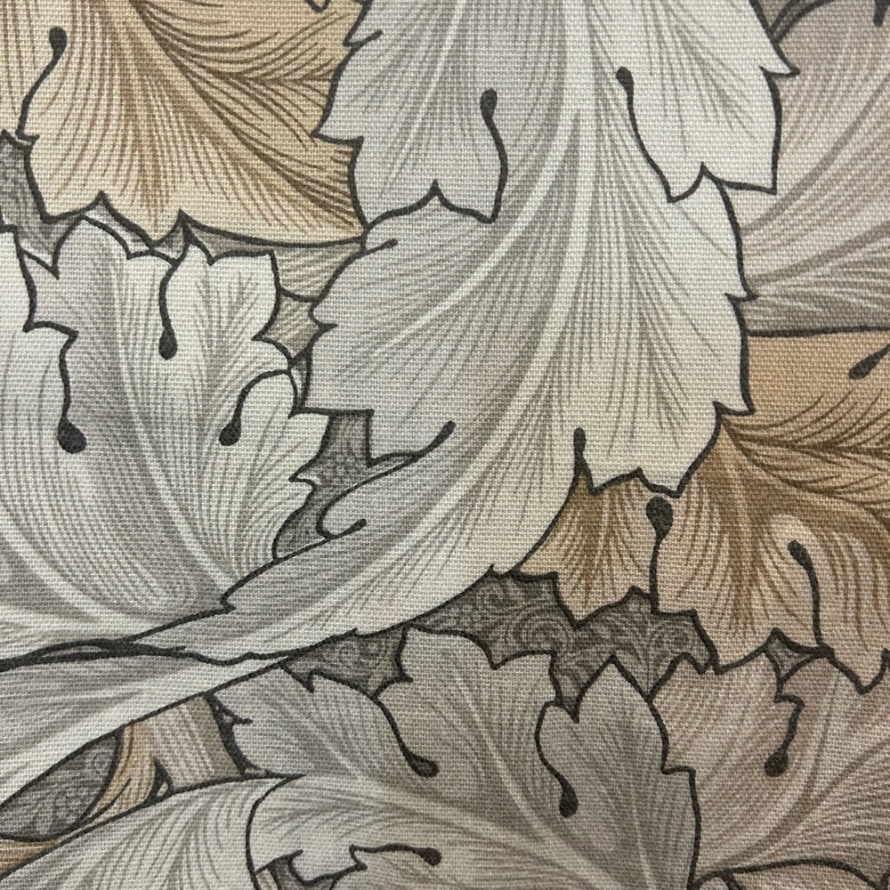 William Morris at Home Window Curtains Panels Acanthus Flint 50X96” Greige Set 2 - Picture 2 of 4